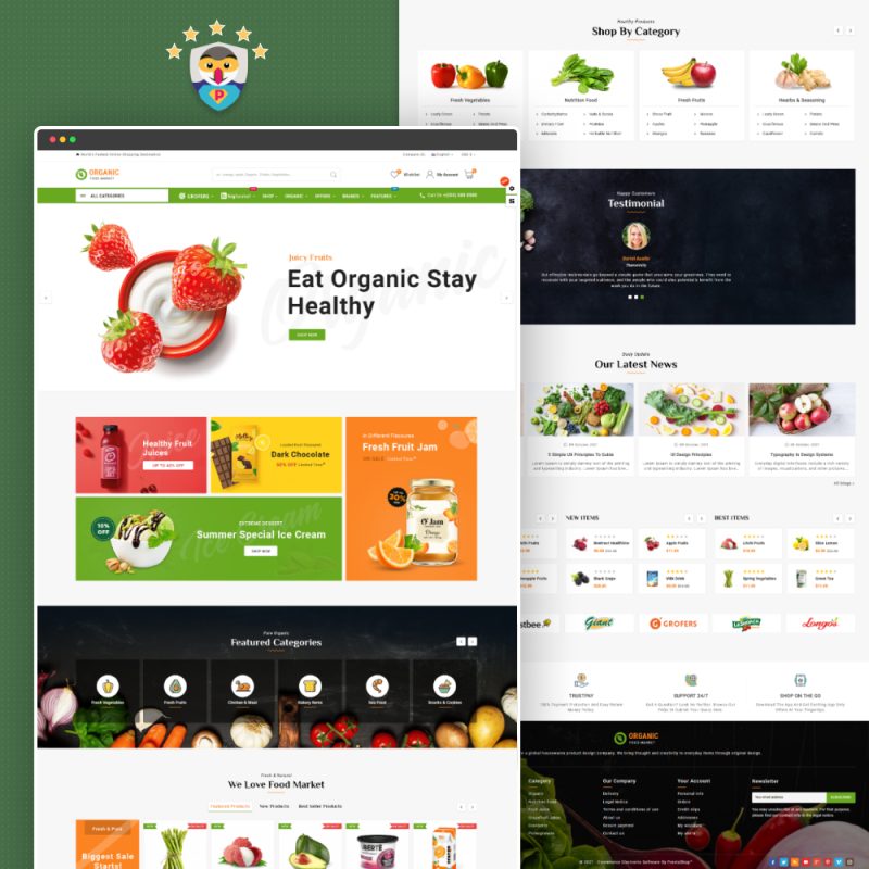 Organic Mega Food Store - Specific PrestaShop Theme for Food & Restaurant Stores