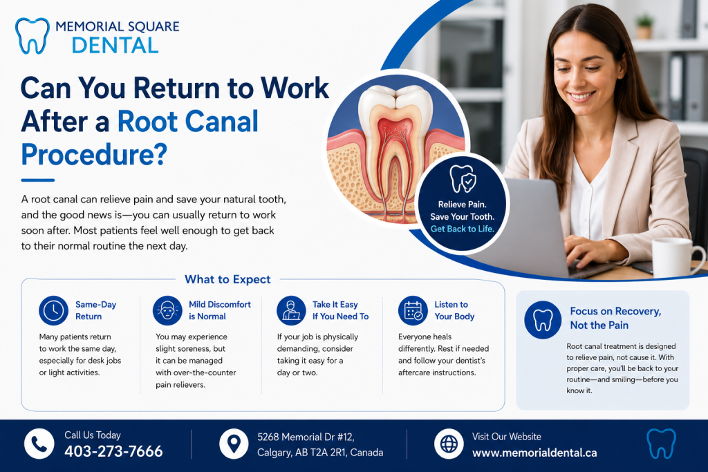 can you return to work after a root canal procedure